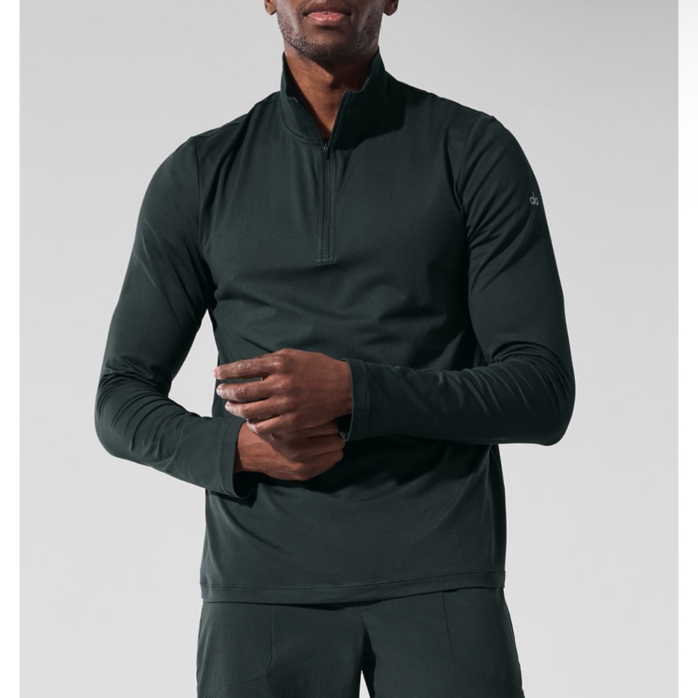 Men's alo charcoal green Quarter-Zip Pullover